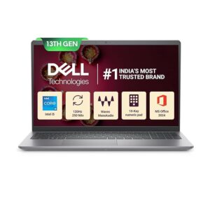dell 15, 13th gen intel core i5 1334u (16gb ddr4, 512gb ssd) anti glare fhd 15.6"/39.62cm, windows 11, ms office'24, grey, 1.66kg, [vostro 3530], intel iris, 12 month mcafee, thin & light laptop